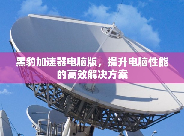 黑豹加速器电脑版，提升电脑性能的高效解决方案